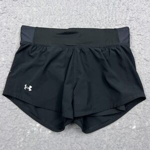 Under Armour Shorts Womens Medium Black Speedpocket Running Lined Lightweight 3"
